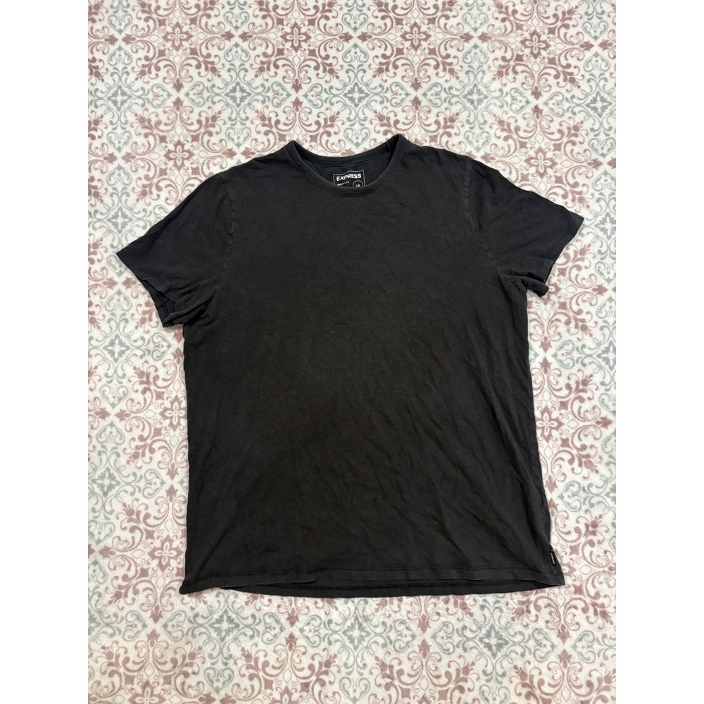 Express Men Black Short Sleeve Crewneck 100% Cotton T-Shirt Large
